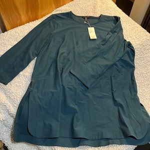 NEW Eileen Fisher Signature Round Neck Lightweight Washable stretch Crepe Tumic